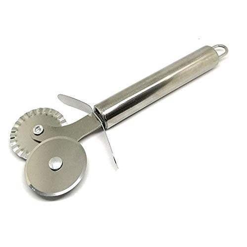 Pastry Ravioli Cutter Dual-Wheel Stainless Steel Pasta Proffessional Craftsmanship Baking Tool Dishwasher Safe Precision - BWD