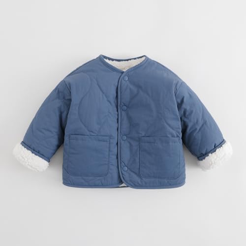 marc & janie Boys Girls Long Sleeve Button Padded Jacket Water Wave Quilted Thick Outerwear Soft Warm Tops 2311692