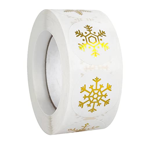Haloppe Étiquettes autocollantes légères pour boîte d'emballage de Noël en forme de flocon de neige - Doré - 1 pièce Cover