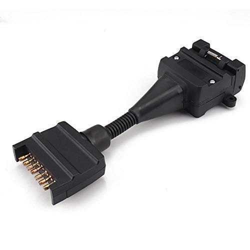 DishyKooker 12 Pin Flat Trailer Socket 7 Pin Plug Set Trailer Caravan Adaptor Connector AutoAccessory