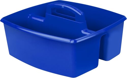 Image of Storex 2-Compartment Large Caddy - Multipurpose Classroom Organizer with Handle, Assorted Colors, 6-Pack (00948E06C)