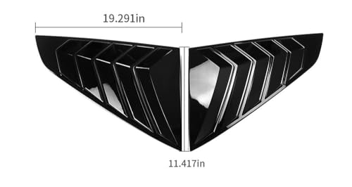 Image of Jogon Rear Window Louvers Trim for Ford Mustang S650 GT Coupe Dark Horse Ecoboost 2024-Present, C Pillar Window Blinds (Style A)