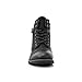 Polar Fox Men's Patrick Motorcycle Combat Boots | Military Style Cap Toe Ankle Boot with Side Zipper & Buckles | MPX808583 | in Black, Size 8.5