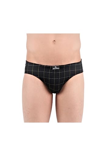 Image of Crystal Italia Brief Men's Super Combed Cotton Checkered Brief with Concealed Waistband | Assorted | (Pack of 2)