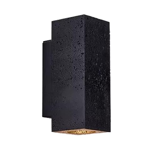 XYBZJP Modern Industrial Style Square Wall Sconce, E26 Screw Natural Black Travertine Wall Light, Indoor and Outdoor Universal Wall Lamp, Bedside Staircase Hallway Decorative Lighting Fixtures