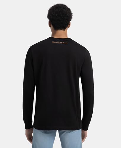 Image of Jockey US82 Men's Super Combed Cotton Rich Graphic Printed Round Neck Full Sleeve T-Shirt Deep Olive XL