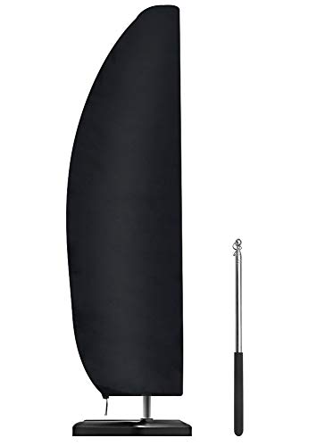 Parasol Cover Waterproof, Patio Large Cantilever Umbrella Cover-210D Heavy Duty Oxford Fabric with Zip&Storage Bag, Waterproof/Dustproof/Weather-proof/UV-Resistant (265x 40x70/50 cm)