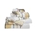 Great Bay Home 6-Piece Luxury Hotel/Spa 100% Turkish Cotton Striped Towel Set, 500 GSM. Includes Bath Towels, Hand Towels and Washcloths. Noelle Collection Brand. (Gold/Grey)