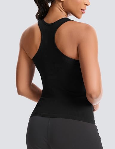 MathCat Women's Workout Tank Top with Built-in Bra, Slight V-Neck Racerback Sports Shirt, Breathable Athletic Camisole3