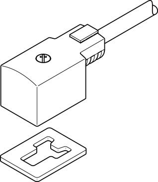 Festo 30941 Model KMV-1-24DC-5-LED Plug Socket With Cable