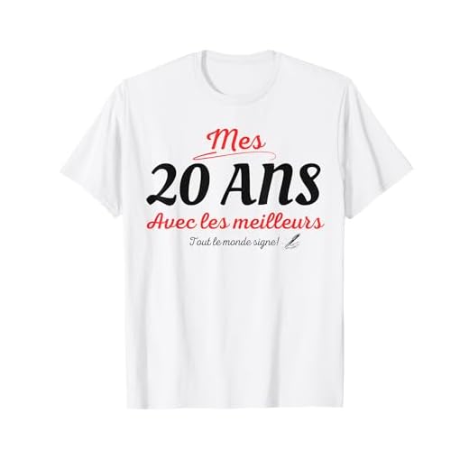 Signer 20 ans anniversaire cadeau anniv 20 ans signature T-Shirt
