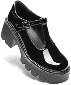 DREAM PAIRS Gesloten hakken voor dames.,Size 39,Zwart Pat,SDPU2346W NEW E