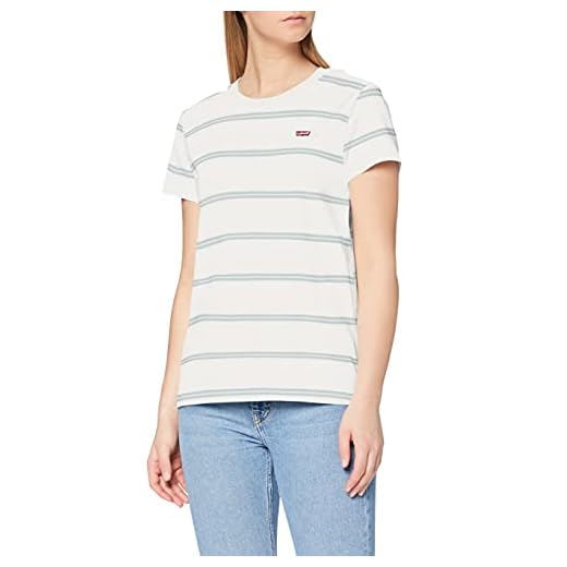 Levi's Perfect-tee Camiseta de Manga Corta, Multicolor (Alyssa Stripe Cloud Dancer 0062), Medium para Mujer