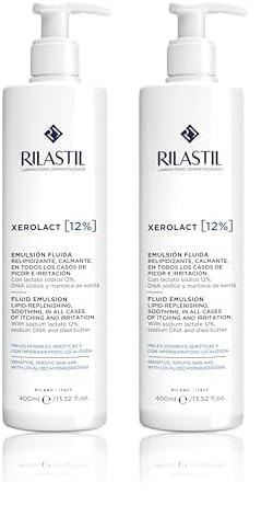 Rilastil Xerolact 12 - Crema Hidratante Corporal Queratoreguladora y Exfoliante Para Pieles Muy Secas, con Descamación o Hiperqueratosis, con Lactato Sódico, Hipoalergénico, Sin Parabenes - 400 Ml