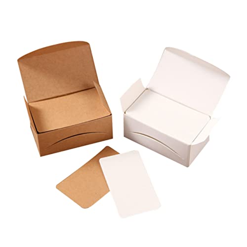 TEHAUX DIY 空白グリーティングカード 200枚 角丸デザイン 両面メモ書き可能 クラフト紙 ホワイト とレザーカラー オフィス用 メッセージカード タグ 切り抜き帳用