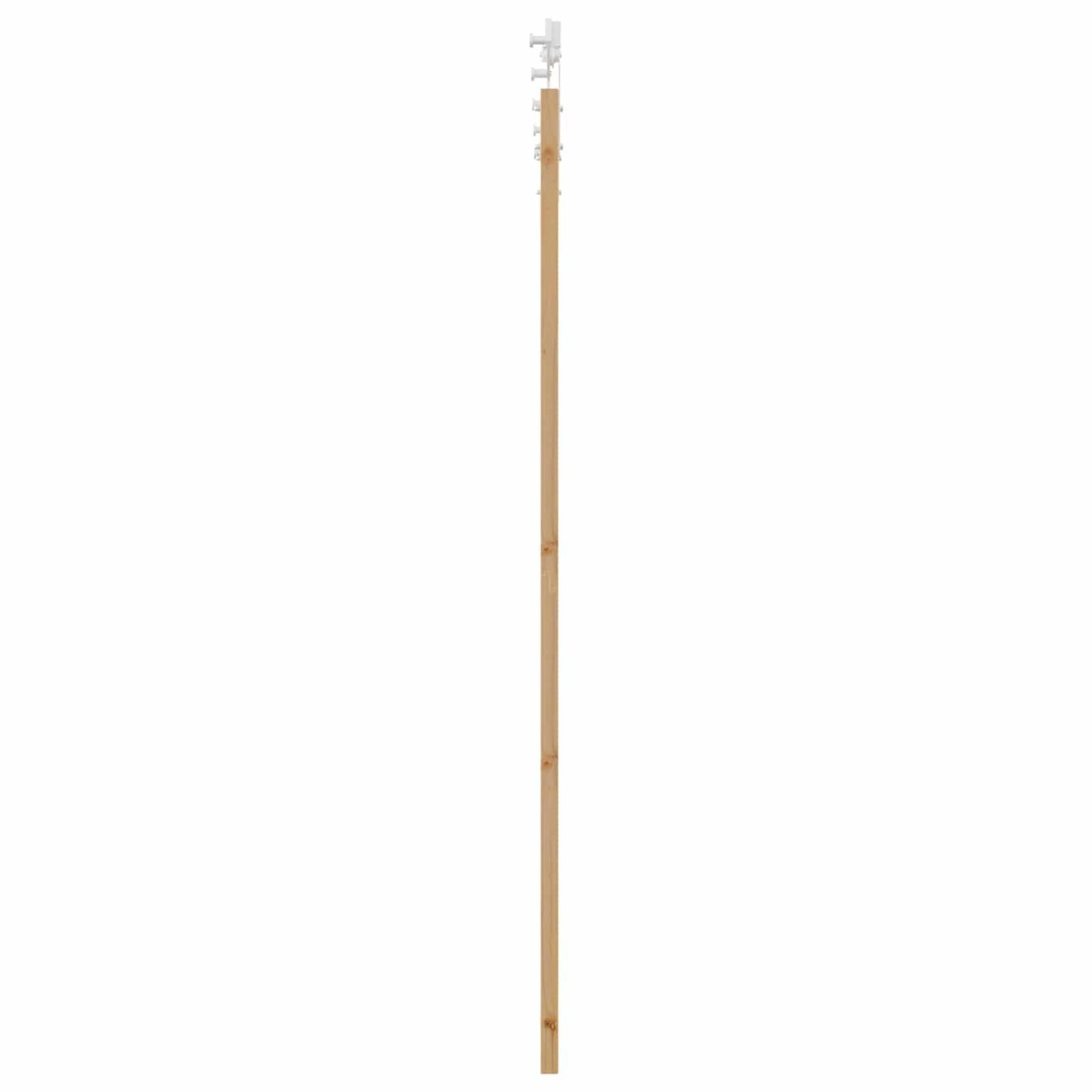 Schiebetür aus Massivem Kiefernholz, 86 x 211 cm, Natürlich und Weiß, mit oberer Laufschiene, platzsparendes Design, für Innenräume, leises und sanftes Gleiten, einfache Montage3445421