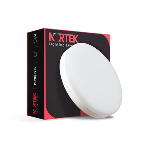 Image of Nortek Krsna 5w Surface Led Panel Light | LED Ceiling Light for Home | False Ceiling, Kitchen, Mandir, Office & Balcony Lights (Red, Pack of 1)