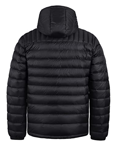 Bakery Men's Down Jacket Hooded Packable Down Puffer Jacket Lightweight Water-Resistant Insulated Down Jacket2