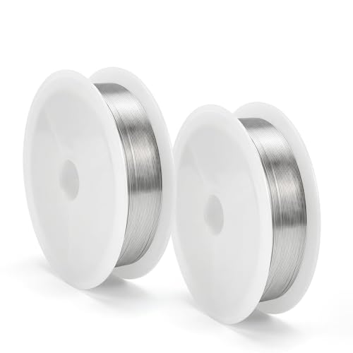 Tenn Well 2Rol 60ft 26 Gauge Aluminum Wire Silver Bendable for Jewelry