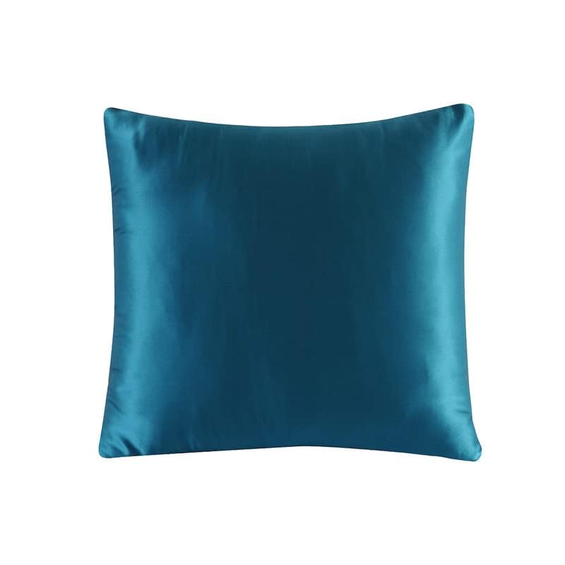 townssilk Both Side 100% 19mm Pure Mulberry Silk Pillowcase for Hair and Skin Health 80x80cm size Pillow Case Cushion Cover with Hidden Zipper 600 Thread Count peacockblue - Image 2