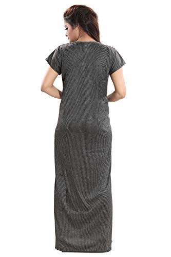 Image of Fabme Women's Cotton, Nursing, Feeding, Maternity Nighty - Grey - Pack of 1