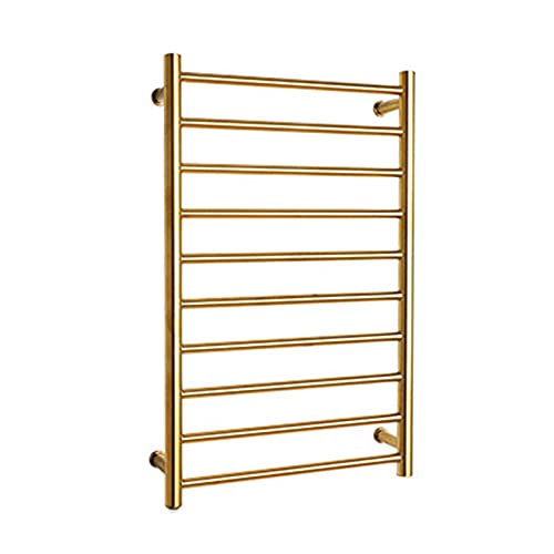 HJYBFA Toallero Calefactor de 10 Barras en Oro Rosa: radiador de Acero Inoxidable 304 de Pared para un baño de Lujo y la máxima Comodidad de un SPA. Solución de Secado Inteligente.