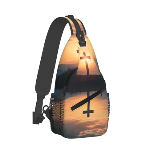 Jesus Cross 3d Multi Functional Adjustable Single Shoulder Crossbody Bag,Casual Chest Bag, Suitable For Daily Travel,Unisex2