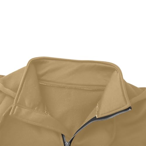 Hoodie for Men Fleece Quarter Zip Cargo Tactical Sweatshirt Winter Fall Solid Mock Neck Hooded Sweatshirts with Pocket4