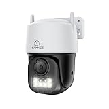 SANNCE 5MP POE IP Security Camera - Human/Vehicle Detection, Pan & Tilt, Auto Tracking, Color Night Vision, Two-Way Audio, IP66 Weatherproof for Home/Business Security, No Including Adapter