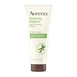 Aveeno Positively Radiant Brightening Face Scrub & Exfoliating Daily Face Wash, Moisture-Rich Soy Extract, Oil-Free, Soap-Free, Hypoallergenic, Non-Comedogenic, Improves Tone & Texture, 7 oz