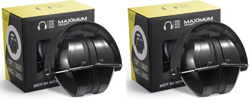 Pro For Sho All Terrain Safety Ear Protection - Larger Size Foldable Ear Muffs Lighter Weight & Maximum Hearing Protection, X-Large
