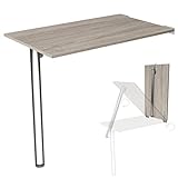 Mesa Plegable de Pared con Pata de Mesa Tablero de Escritorio 80x50 cm en Roble Sonoma Mesa de Comedor Plegable Mesa de Cocina para Montar en la Pared Mesa Plegable para Montar en la Pared