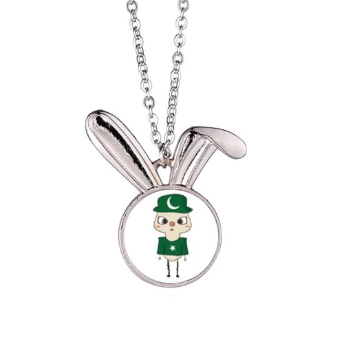 Collier Pakistan drapeau : finis les bijoux ternes avec ce pendentif lapin
