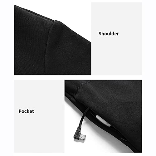 Heated Thermal Underwear For Men Women 22-Zones Electric Heating Long Sleeve Top And Pants Sets For Winter Outdoor,Men Black,S #TOP3