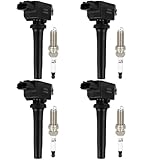 ECCPP 4 ignition coils with 4 iridium Spark Plugs,UF822,coils packs,for Toyota Yaris 2019,Yaris iA 2017-2018 & Scion iA 2016,1.5L 90118-WB460,UF-822