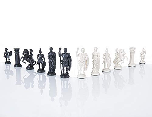Roman Chess Set con tablero vinyl negro/blanco 17.3" miniatura 5
