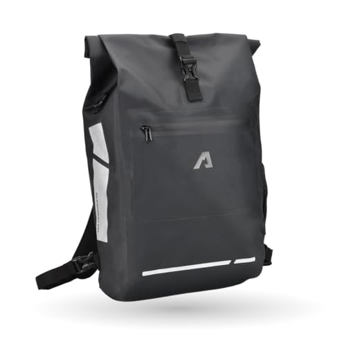 Alpensattel 3-in-1 Fahrradtasche 25 L Gepäckträgertasche Rucksack & Umhängetasche wasserdicht reflektierend robust ideal für E-Bike & Alltag schwarz