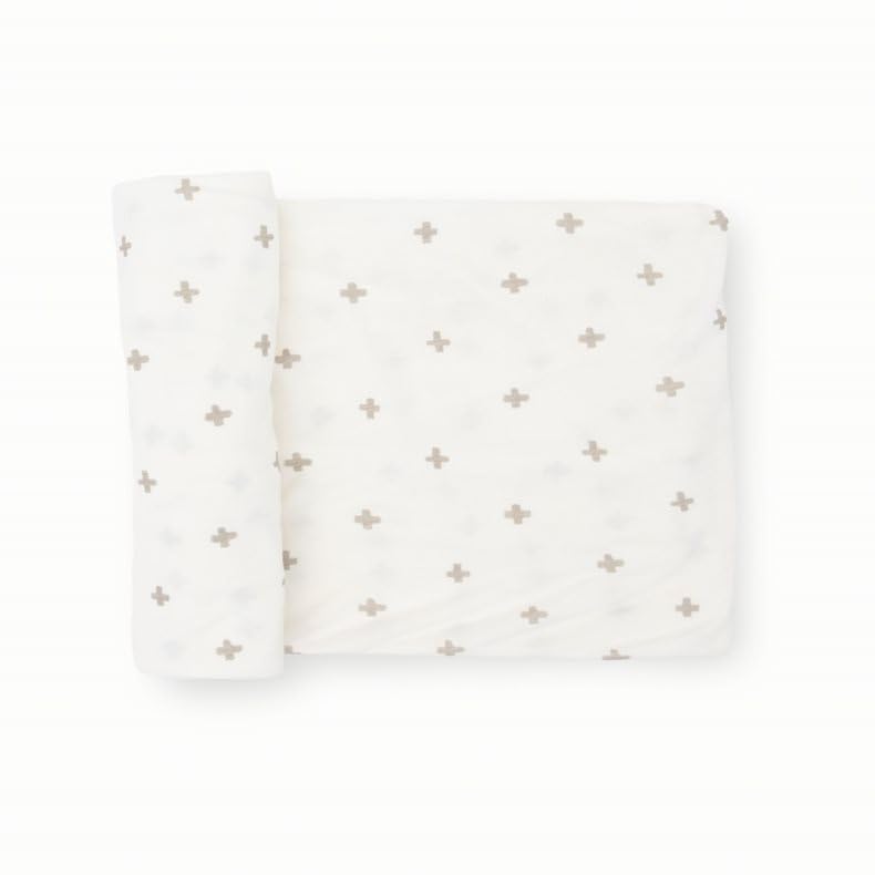 Image of Little Unicorn Premium Stretch Knit Swaddle Blanket | Super Soft with Optimal Stretch & Breathability for swaddling (Grey Cross)