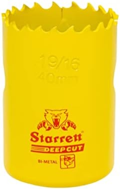 Starrett Deep Cut Hole Saw - DCH0178 Heavy Duty Bi-Metal with Extra Cobalt HSS Teeth - For Metals Wood Cast Iron Fibreglass Plastic Materials - 48mm