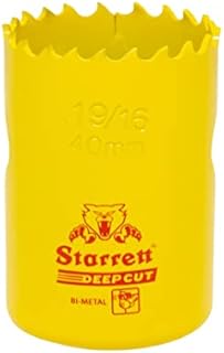 Starrett Deep Cut Hole Saw - DCH0178 Heavy Duty Bi-Metal with Extra Cobalt HSS Teeth - For Metals Wood Cast Iron Fibreglass Plastic Materials - 48mm