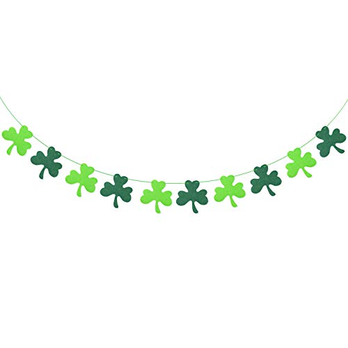 Shamrock Lucky Clover Garland met lint Banner Groen Vilt St. Patrick's Day Decor Ierse Dag Party Opknoping Decoratie Feestbenodigdheden