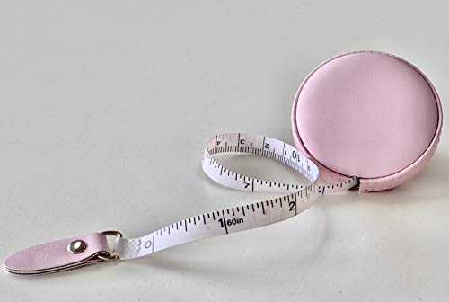 Tape Measure Sewing Pink Leather 60 inches Measuring Tape Retractable with Soft Leatherette