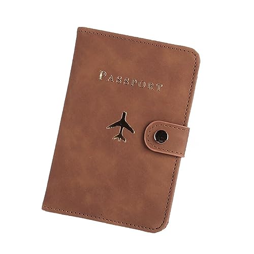 Image of House of Quirk Passport Holder Cover, PU Leather Passport Cover Case Organiser with Wallet for Credit Card, Money, Business Cards, Passport for Women Men (with Lock Brown)