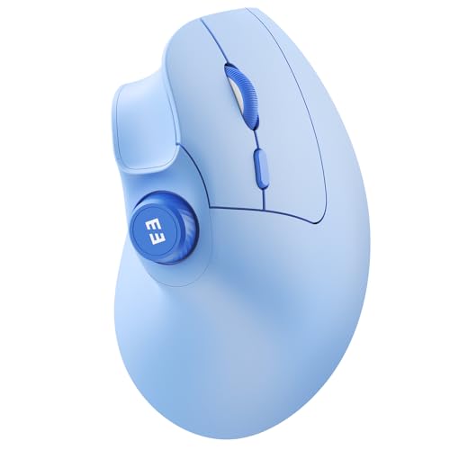 Image of seenda MOU-302 Wireless Bluetooth Ergonomic Vertical Mouse with Volume Knob | Rechargeable 3-device mice for small /medium hands with quiet clicks, 1000 /1600 /2400 DPI for PC, laptop, MacBook, Light Blue