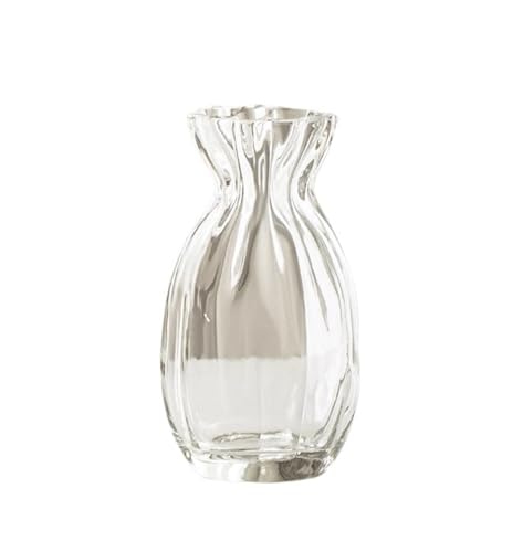 Florero de cristal, adecuado para la decoración del hogar como bodas y mesas de comedor, escritorio de estilo moderno