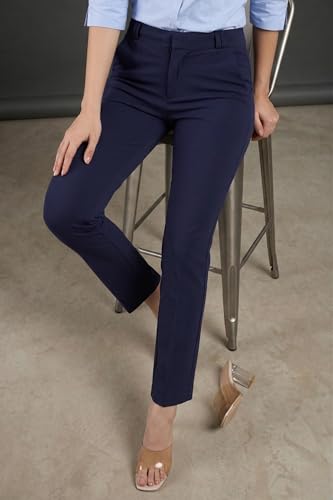 Image of modny Formal Trousers for Women Premium Polycotton, Regular Fit, Straight Pant for Girls | Ideal for Office, College & Professional Wear