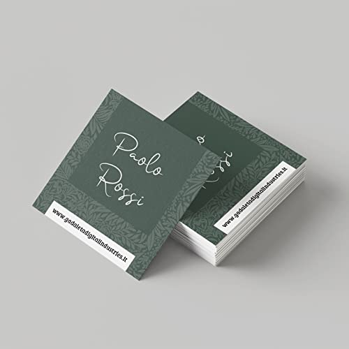 Tarjeta de visita cuadrada | F.to 5,5 x 5,5 cm | 100 unidades | Personalizado en Cartón Impresión a Color solo en la parte delantera | Modelo de hojas