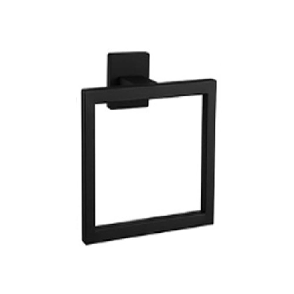 CTRLZS Stainless Steel Square Towel Ring Bathroom Rack Towel Rack Hook Bathroom Hardware Storage Accessories 16x13mm Black