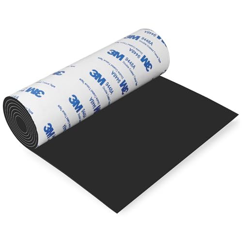 Non Slip Furniture Pads 5 x 40 Rubber Furniture Pads Anti Skid Pads Non Slip Self Adhesive Cuttable Rubber Tape Strip Roll for Protecting Hardwood Floors Chair Wall Protector - Black