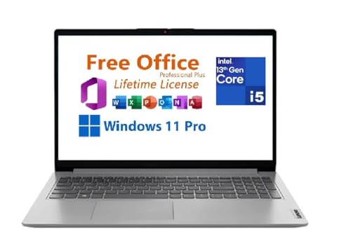 Image of Lenovo 2026 IdeaPad 1i 15.6 inch FHD Laptop,Intel Core i5-1335U, 16GB RAM, 512GB SSD,Intel Iris Xe Graphics,with Lifetime Office Wi-Fi 6,Long Battery Win 11 Pro, Cloud Grey,